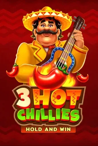 3 Hot Chillies Hold and Win slot game with mariachi guitarist and chili peppers