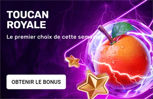 Toucan Royale bonus avec une orange et des étoiles dorées